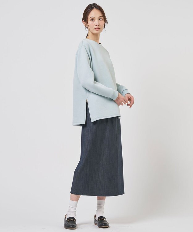 J.PRESS LADIES S ダンボールジャージー プルオーバー カットソー スモーキーミント系