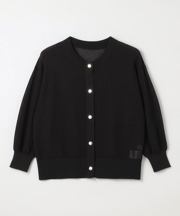 ANY シアーニットショートカーディガン ブラック