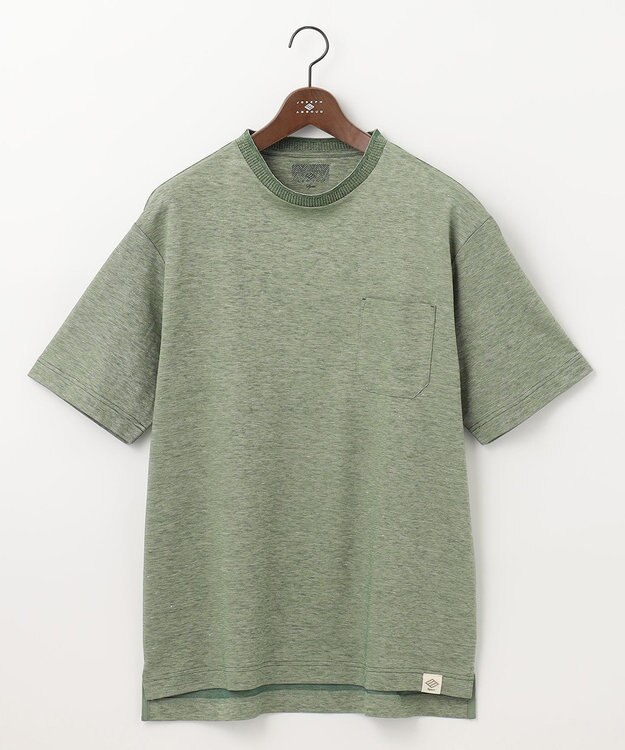 JOSEPH ABBOUD MOUNTAIN 【SPACE／UNISEX】清涼感 リネンハニカム Tシャツ 黄緑系