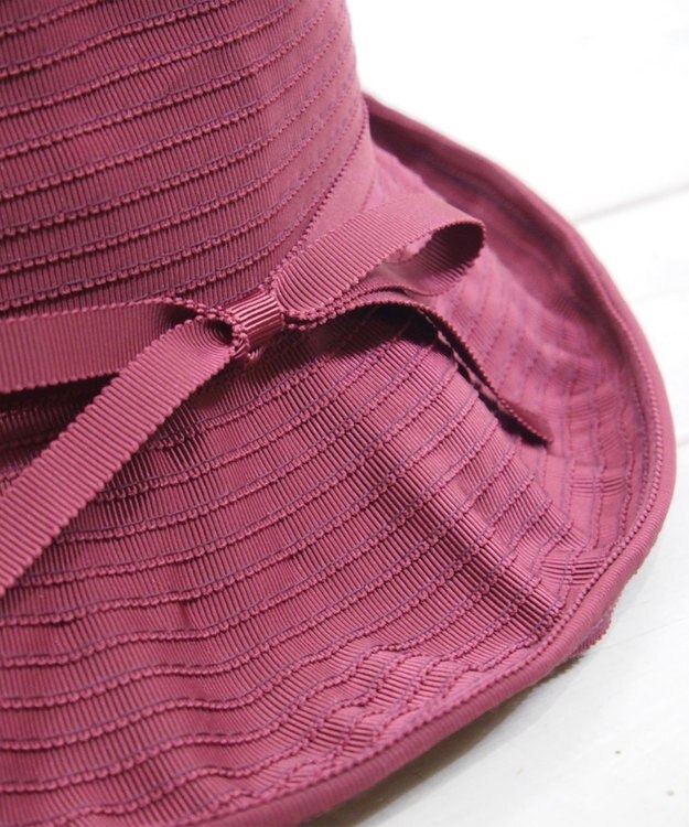 石田製帽 〈25SS新作〉グログランリボン ソフトハット ワイン