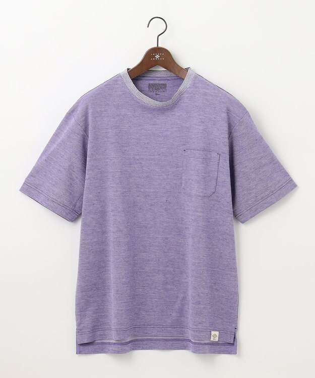 JOSEPH ABBOUD MOUNTAIN 【SPACE／UNISEX】清涼感 リネンハニカム Tシャツ パープル系