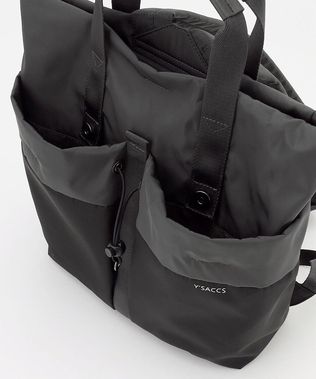 Y'SACCS ドローストリング コンビカラーリュックサック ダークグレー