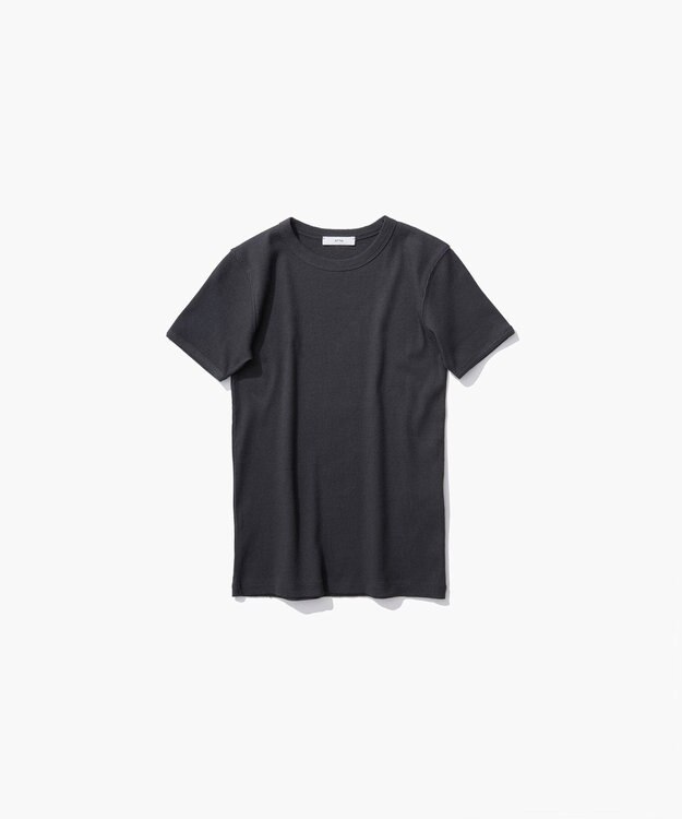 ATON RECYCLE SUVIN RIB | フィットＴシャツ CHARCOAL GRAY