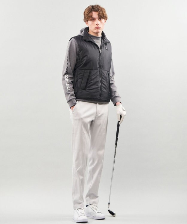 23区GOLF 数量限定！お得セット【MEN】撥水ベスト×モックネックシャツ ブラック系