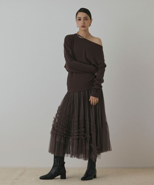 GRACE CONTINENTAL イレギュラ－チュ－ルスカート ブラウン