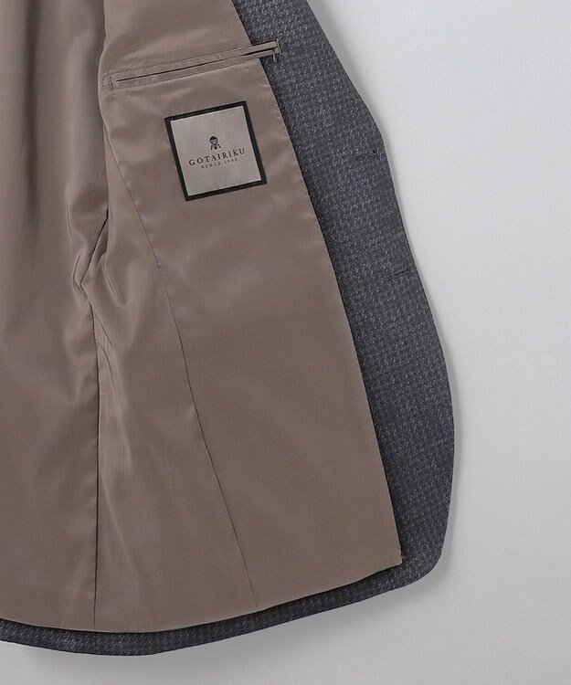 GOTAIRIKU セットアップ対応【2WAYストレッチ/シワになりにくい】T/W ジャージージャケット_千鳥柄 グレー系8