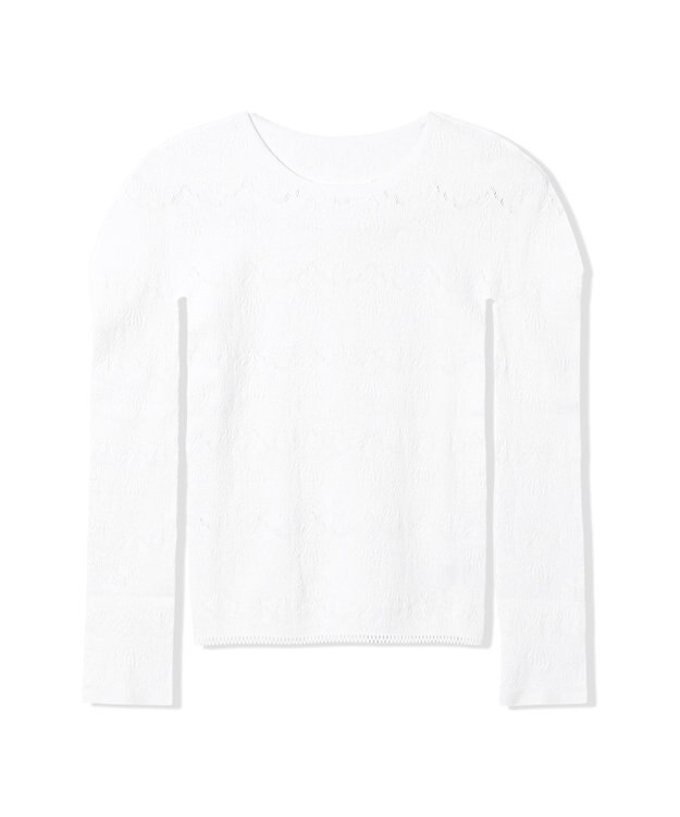 Chacott 【ノーソーイングニット】ノーソーイングクルーネックトップ ホワイト