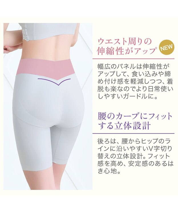 BRADELIS New York 【BRADELIS NewYork peace】綿混ストレッチハイブリッドガードル25 クロッチ付きで1枚履き可能な補整ガードル 消臭機能付き ブラデリス アッシュブルー