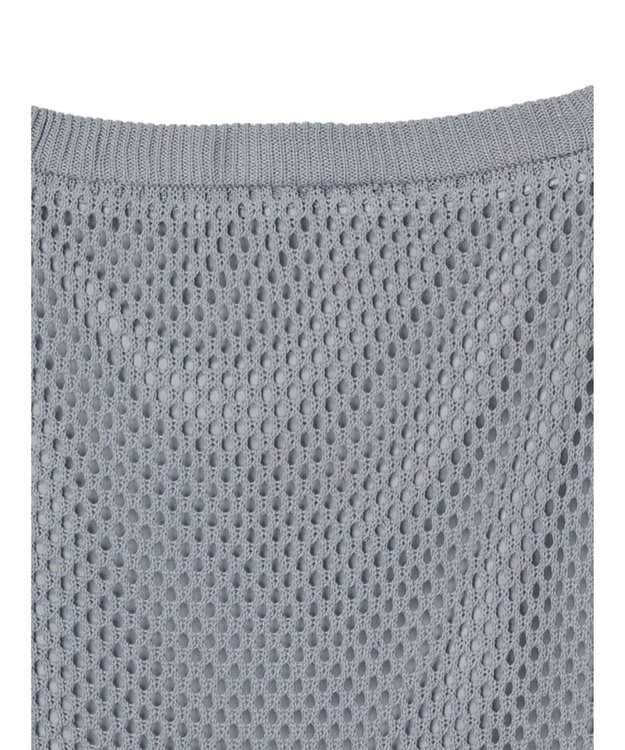CRAFT STANDARD BOUTIQUE 配色メッシュニットスカート Grayish Blue