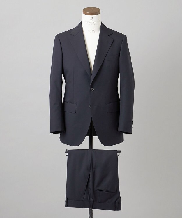 GOTAIRIKU 【御幸毛織】コンパクトヤーン Super120'sペーパープレス スーツ ネイビー系