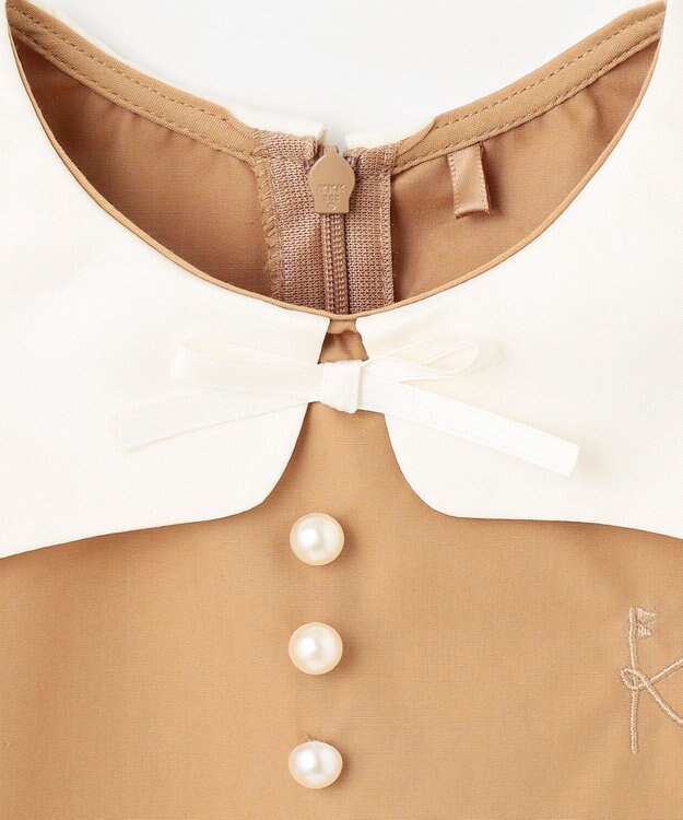 組曲 KIDS 【110-140㎝】カーブカラー ワンピース ベージュ