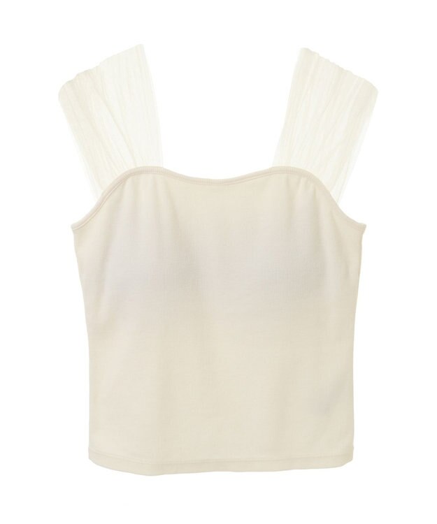 earth music&ecology チュールドッキングカップ付キャミソール Ivory