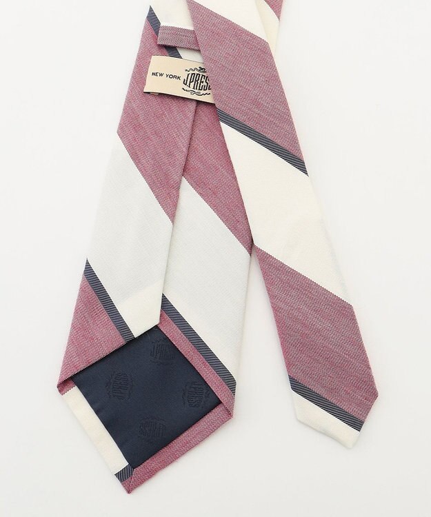 J.PRESS MEN 【LINEN MIX COLLECTION】 レジメンタル ネクタイ ローズ系1