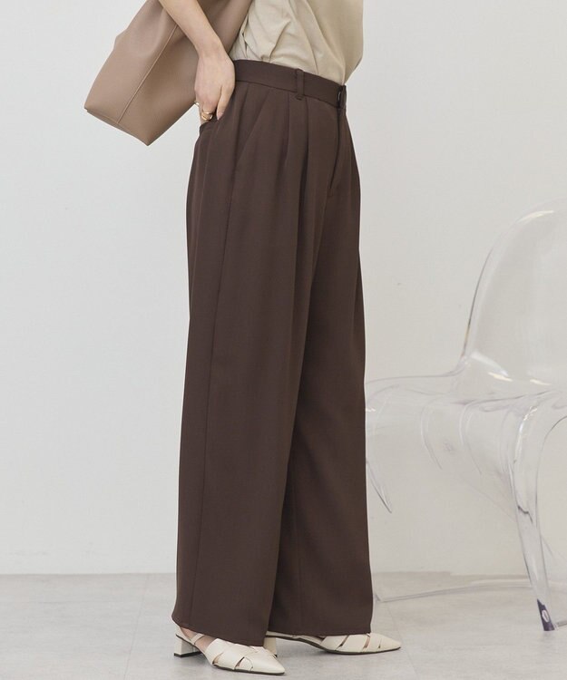 AMERICAN HOLIC 【イージーケア】ドレープパンツ Brown