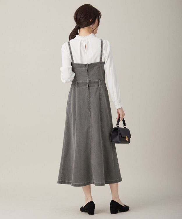 ANY SIS 【洗える】ストレッチライトデニム ワンピース グレー