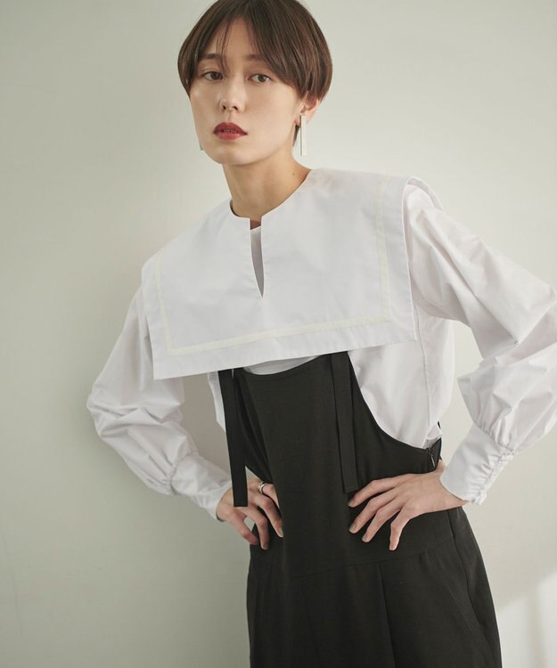 #Newans 【ANSWER for ハンサムモード】襟を取り外せる！セーラーカラーシャツ ホワイト系