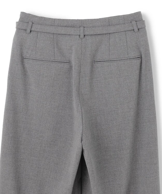 BEIGE， 【セットアップ対応・洗える・Precious 10月号掲載】ZEPHYR / ウールライクタックベルトワイドパンツ Top Gray