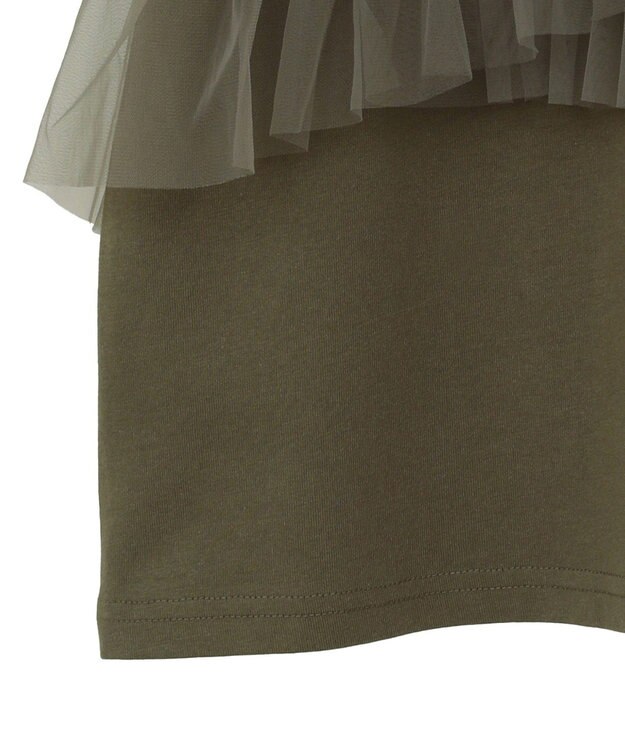 Green Parks ・ＥＬＥＮＣＡＲＥ　ＤＵＥ　チュールフリルレイヤーＴＥＥ Khaki