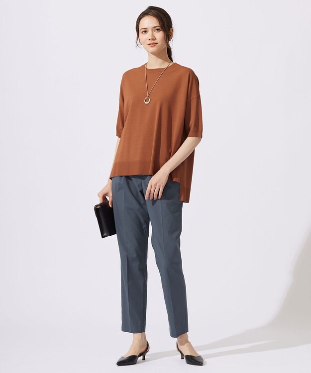 自由区 【カタログ掲載・セットアップ対応・接触冷感・UVケア・洗える】ファンクショナルクロステーパード パンツ インク