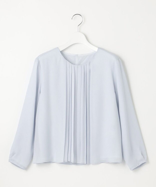 J.PRESS LADIES S プリーツシフォン カットソー サックスブルー系