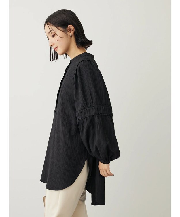 Green Parks 表面変化比翼シャツチュニック Black