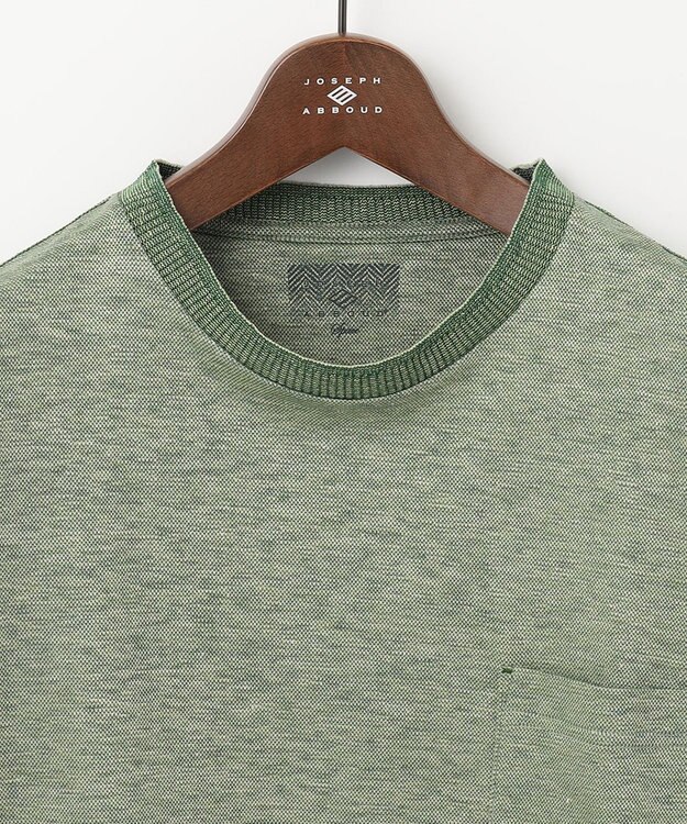JOSEPH ABBOUD MOUNTAIN 【SPACE／UNISEX】清涼感 リネンハニカム Tシャツ 黄緑系