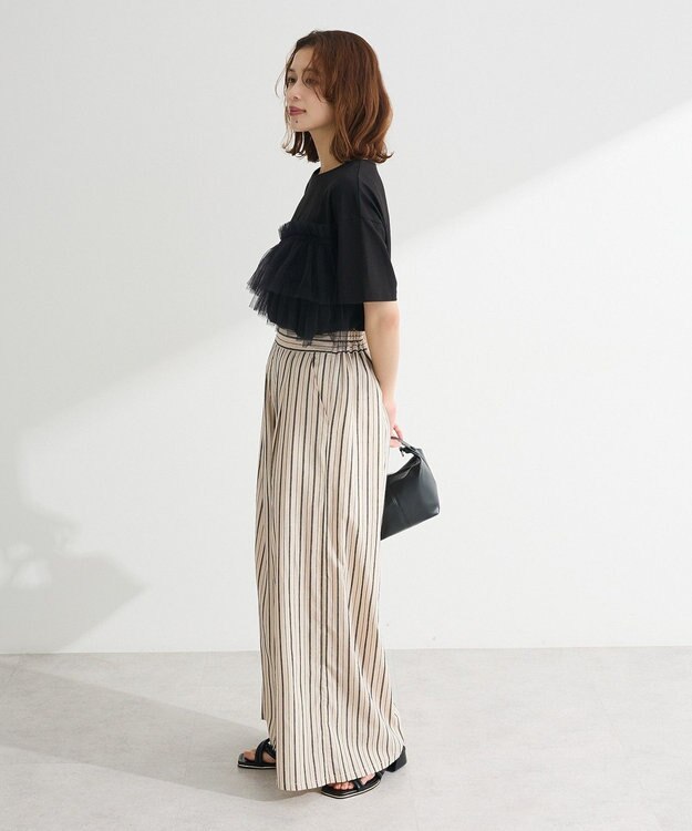 Green Parks ・ＥＬＥＮＣＡＲＥ　ＤＵＥ　チュールフリルレイヤーＴＥＥ Khaki