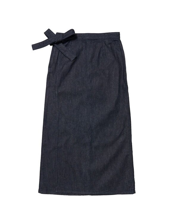 woadblue サイズ追加 ＜坪田あさみさんコラボ＞デニムラップスカート DARK BLUE