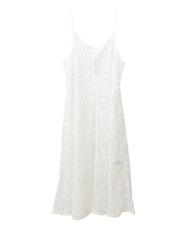 earth music&ecology チュールレースレイヤードキャミドレ Ivory