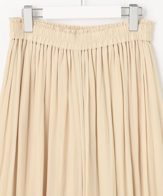 自由区 【セットアップ可/洗える】ブライトサテンライト ギャザーパンツ ベージュ系