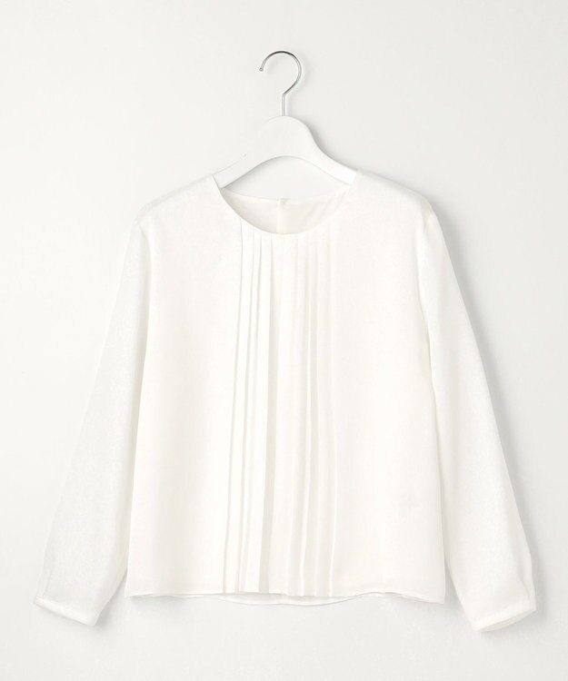 J.PRESS LADIES S プリーツシフォン カットソー ホワイト系