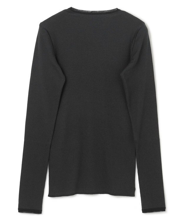 BEIGE， 【BEIGE,ecru/WEB限定・洗える】RIB TOPS /  コットンシルクロングスリーブトップス Stone