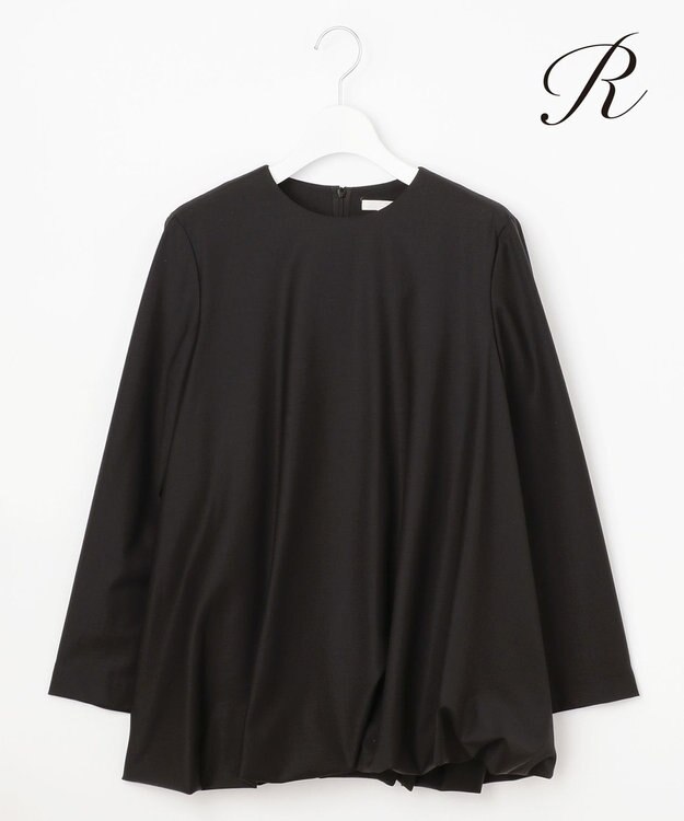 23区 【R(アール)】ウールトロストレッチ バルーン ブラウス ネイビー系