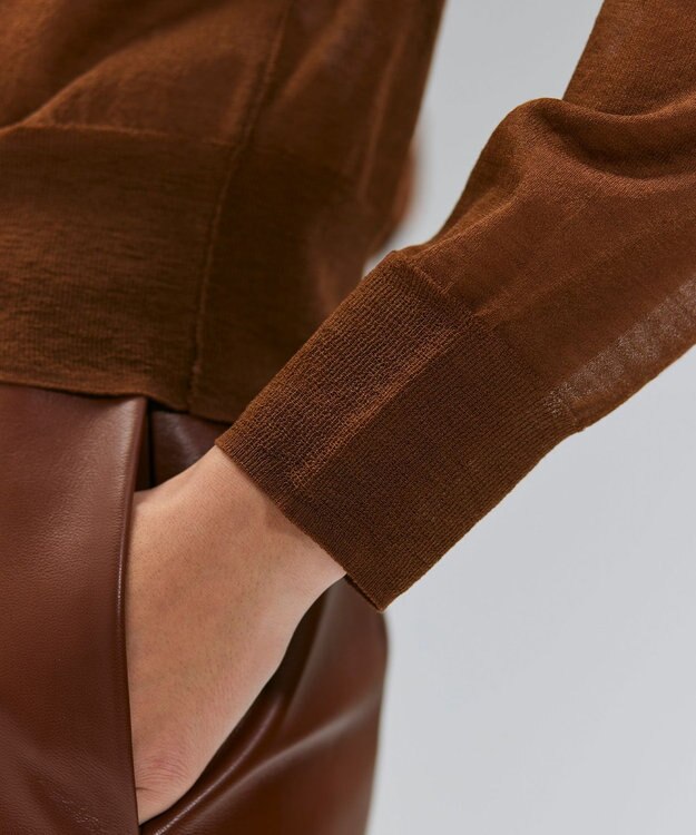 BEIGE， 【洗える・Oggi 10月号掲載】CADDO / シアーウールカーディガン Brown