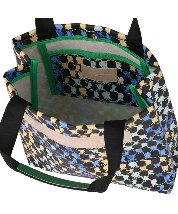 tsumori chisato CARRY タコチェック ハンドバッグ 手提げ 【 水や汚れに強いコーティング 】 ブラック