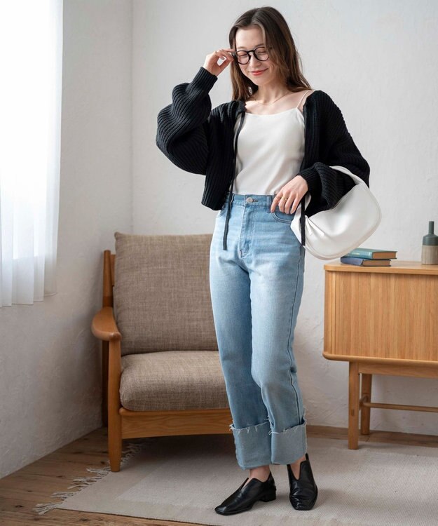 WEGO 【2024年秋冬新色カラー追加★】リボン2WAYカーデ ブラック