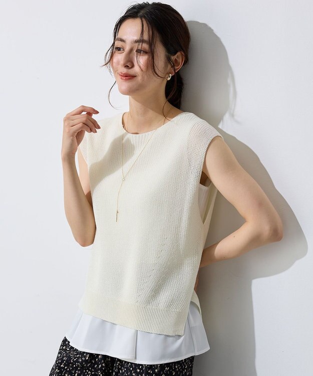 ANY L ギマノースリーブニット オフ