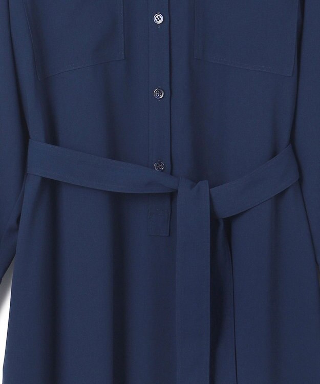 BEIGE， 【WEB限定・S-size】MANASLU / ロングシャツワンピース Navy