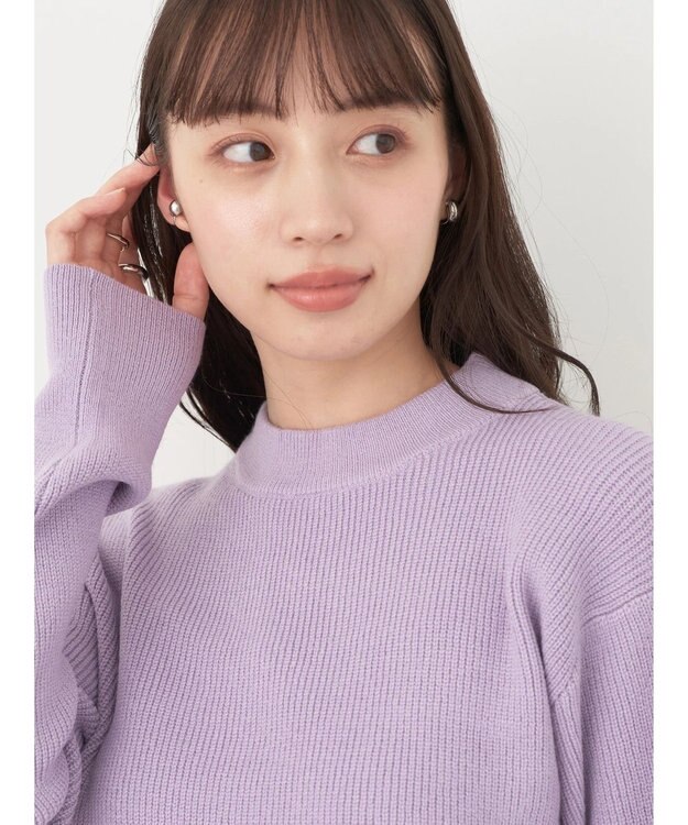 earth music&ecology アンチピリングハイネックプルオーバー Lavender
