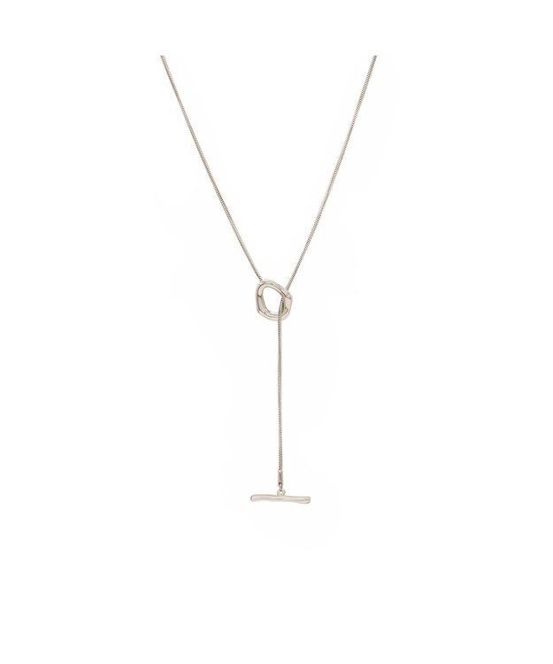 blancotokyo 【金属アレルギー対応】ニュアンスラリエットネックレス FLUIR シルバー