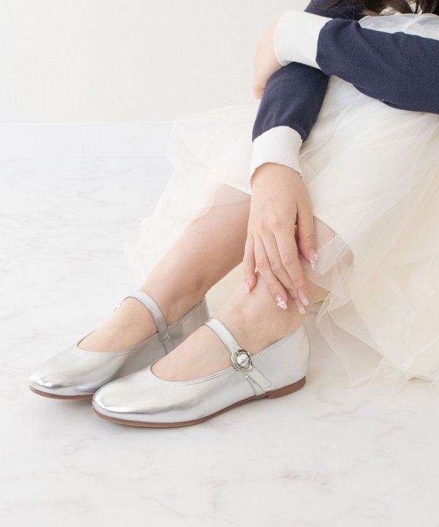 Bridget Birkin 【Bridget Birkin】モチーフパーツメリージェーンレインパンプス シルバー