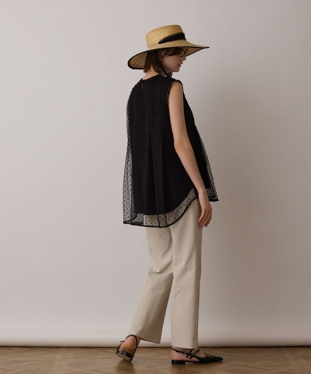 GRACE CONTINENTAL シアージャガードカットトップ ブラック