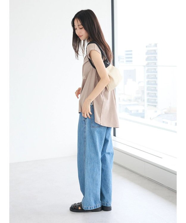 CRAFT STANDARD BOUTIQUE リメイクロゴノースリーブTee Pink Beige