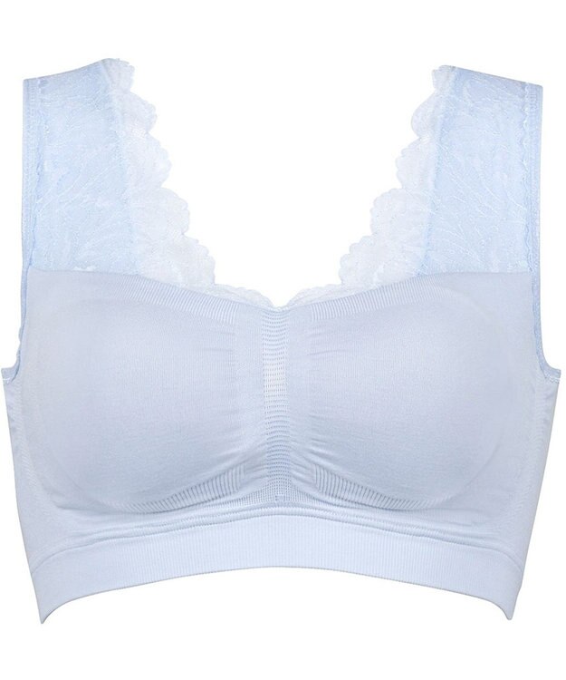 Wing ノンワイヤーブラ バストの脇流れを防ぐ 就寝中も日中のくつろぎタイムも 【ナイトアップブラ ルーム】 ブラジャー ナイトブラ KB3511 ウイング／ワコール ブルー