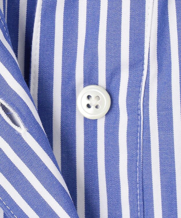 #Newans 【ANSWER for ヘルシーカジュアル】ワイドスリーブシャツ ブルー系ストライプ