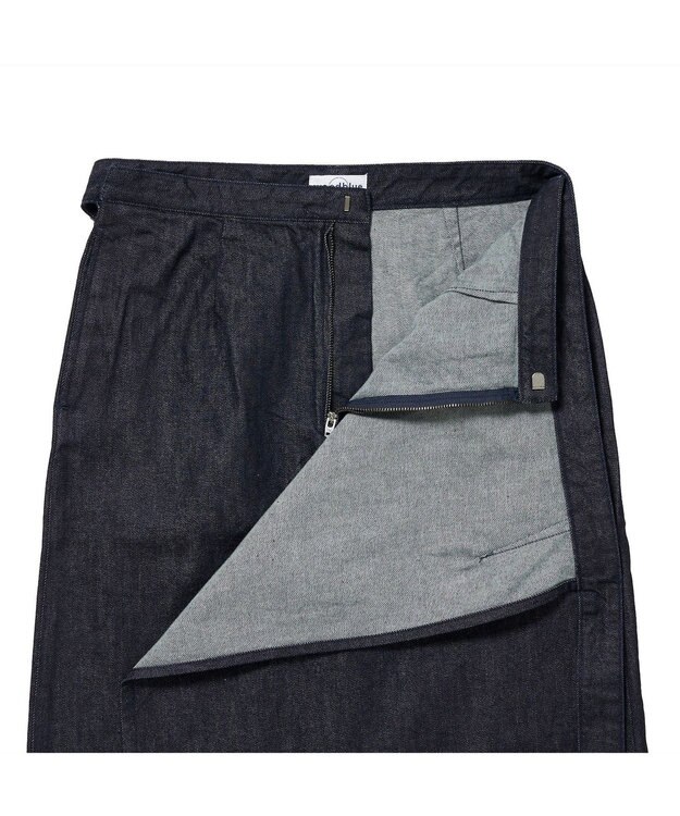 woadblue サイズ追加 ＜坪田あさみさんコラボ＞デニムラップスカート DARK BLUE