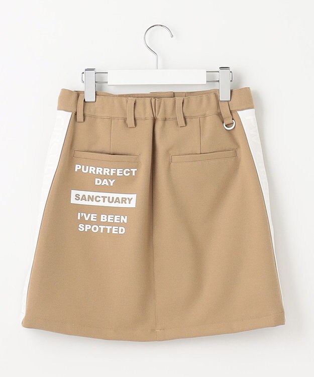 PW CIRCULUS 【WOMEN】【洗える/帯電防止/ストレッチ】ロゴ サイドライン スカート ベージュ系