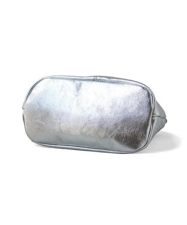 FOLNA RD ホイルレザーブガッティボストンバッグ シルバー