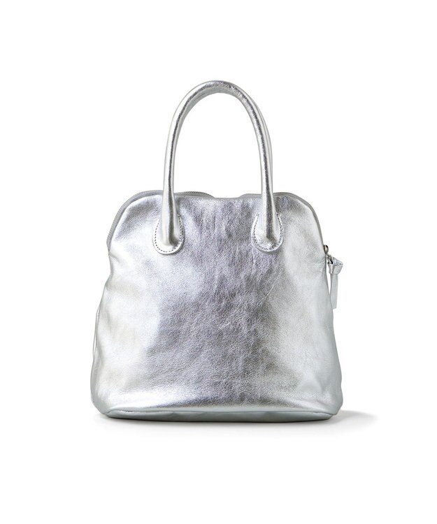 FOLNA RD ホイルレザーブガッティボストンバッグ シルバー