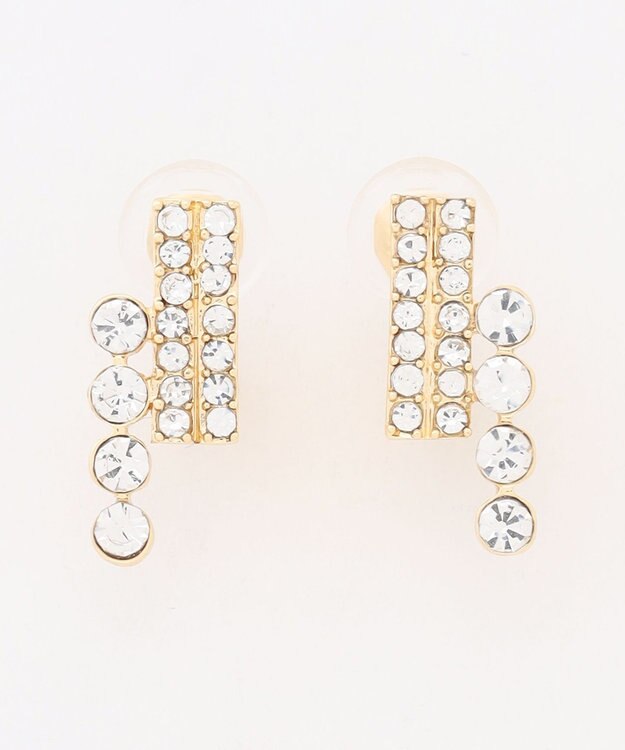 組曲 ラインドビジュー イヤリング ゴールド系